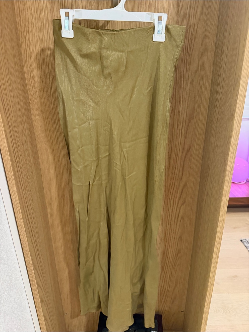 Zara Olive Green Wide-Leg Trousers